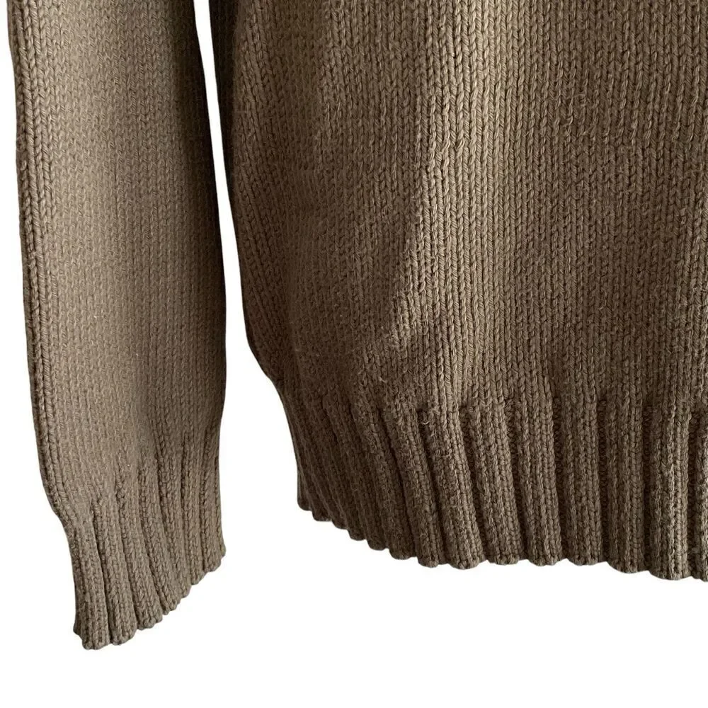 Banana Republic Sweater Men's Large Green Organic Cotton Crew Neck Oversized NWT